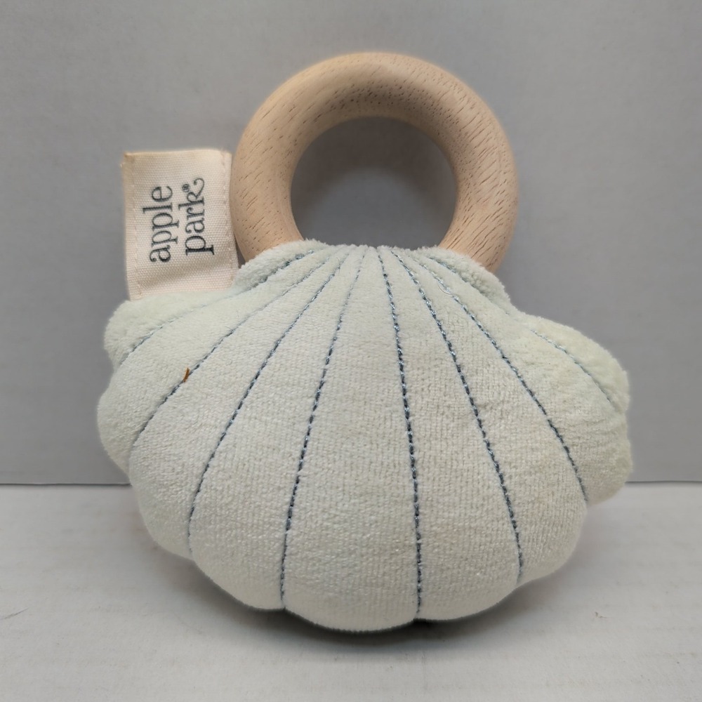 Apple Park Shell Rattle Plush Organic Cotton Cloth Baby Stuffed‎ Toy Teether